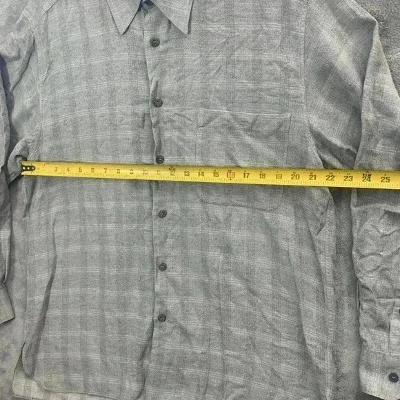 Ermenegildo Zegna Shirt Mens Large Gray Long Sleeve Button Down Plaid Office - Picture 3 of 6